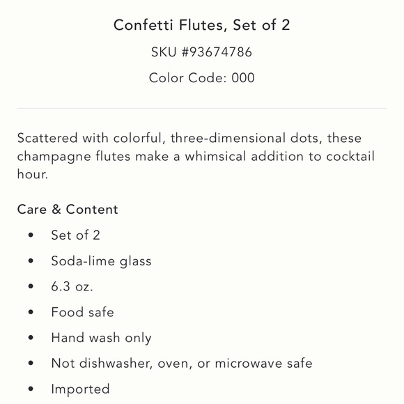 Confetti Flutes, Set of 2 - Picture 4 of 4